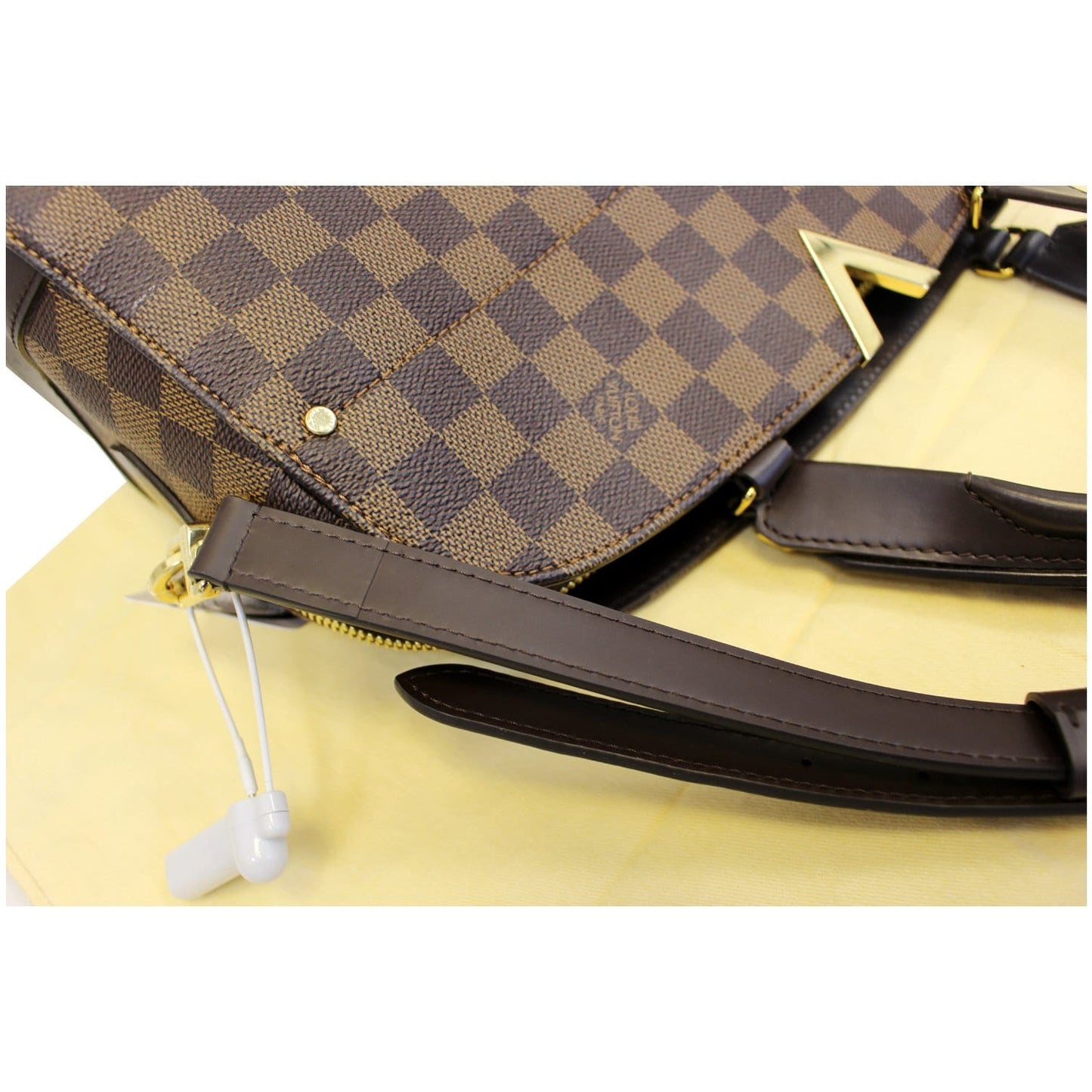 LOUIS VUITTON Kensington Bowling Damier Ebene Shoulder Handbag