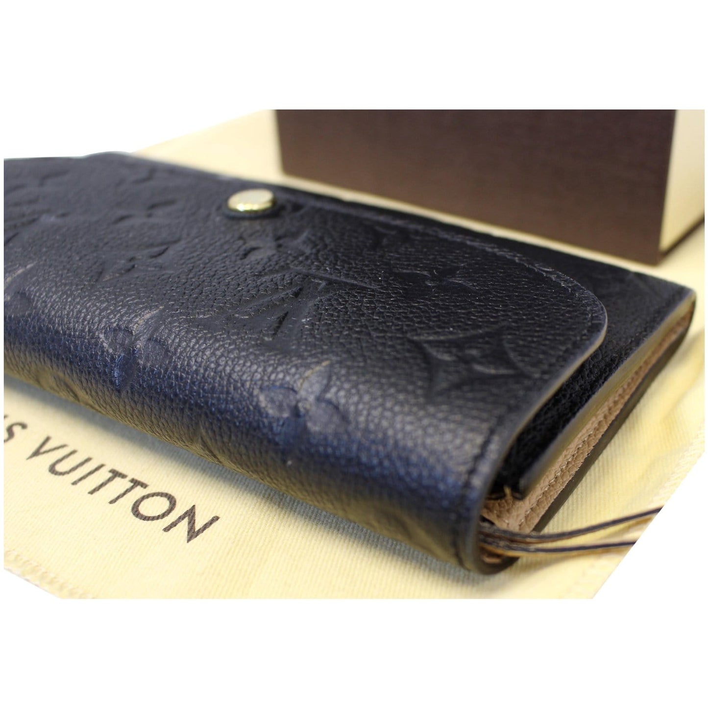 LOUIS VUITTON Emilie Monogram Empreinte Leather Wallet Black
