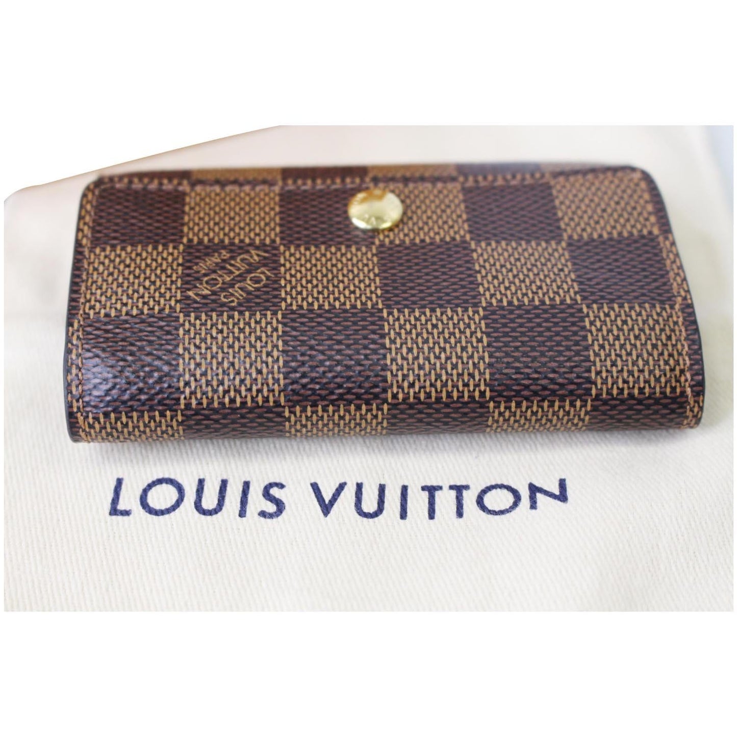 LOUIS VUITTON Damier Ebene 6 Key Holder Brown