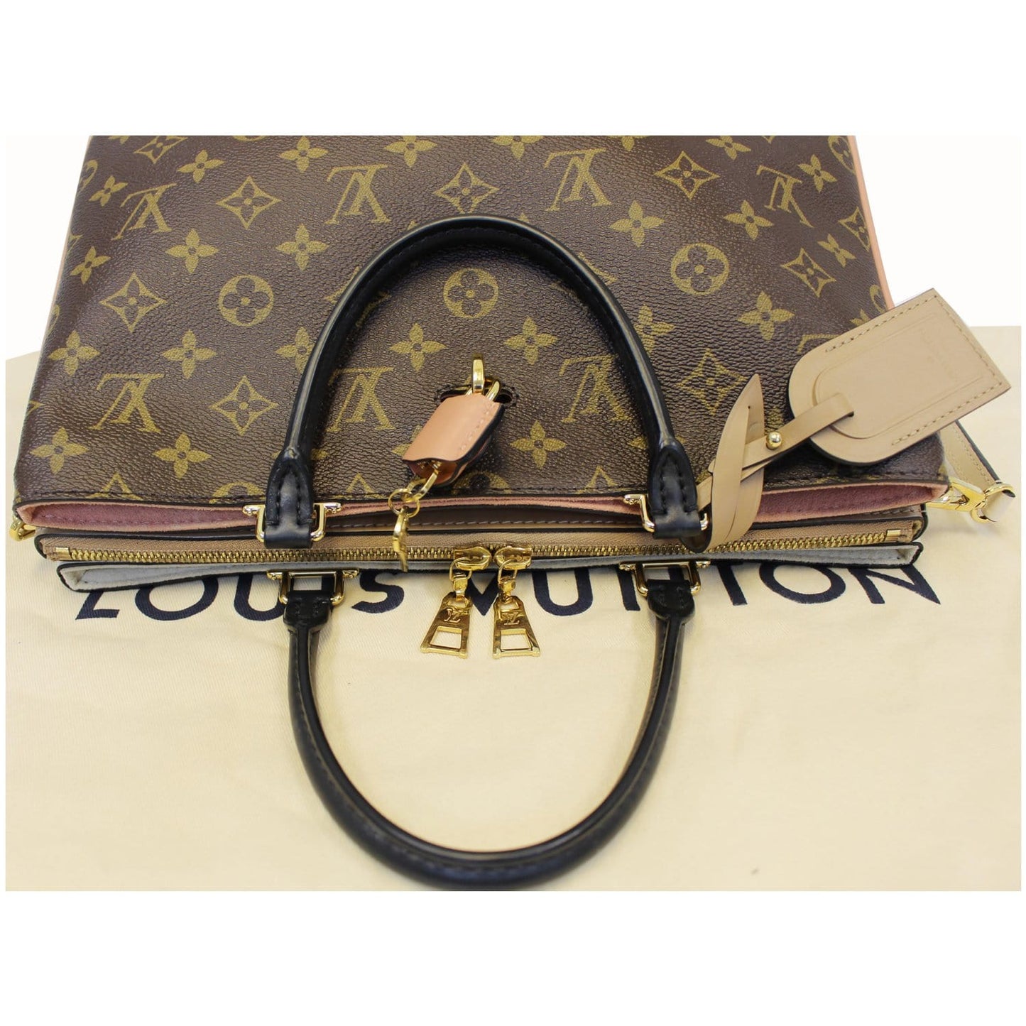 LOUIS VUITTON Millefeuille Monogram Canvas Shoulder Bag Brown