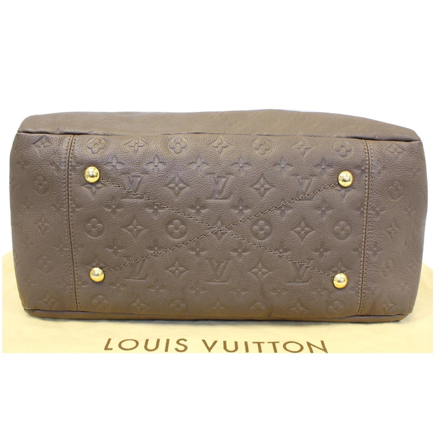 LOUIS VUITTON Artsy MM Monogram Empreinte Leather Shoulder Bag Terre