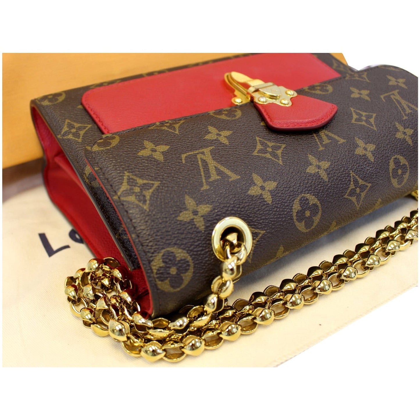 LOUIS VUITTON Victoire Monogram Canvas Shoulder Crossbody Bag Brown/Cerise