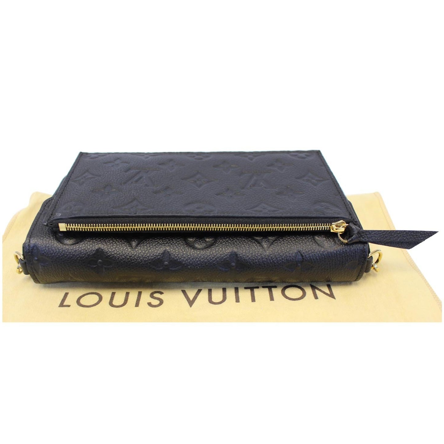 LOUIS VUITTON Pochette Felicie Empreinte Leather Crossbody Bag Black
