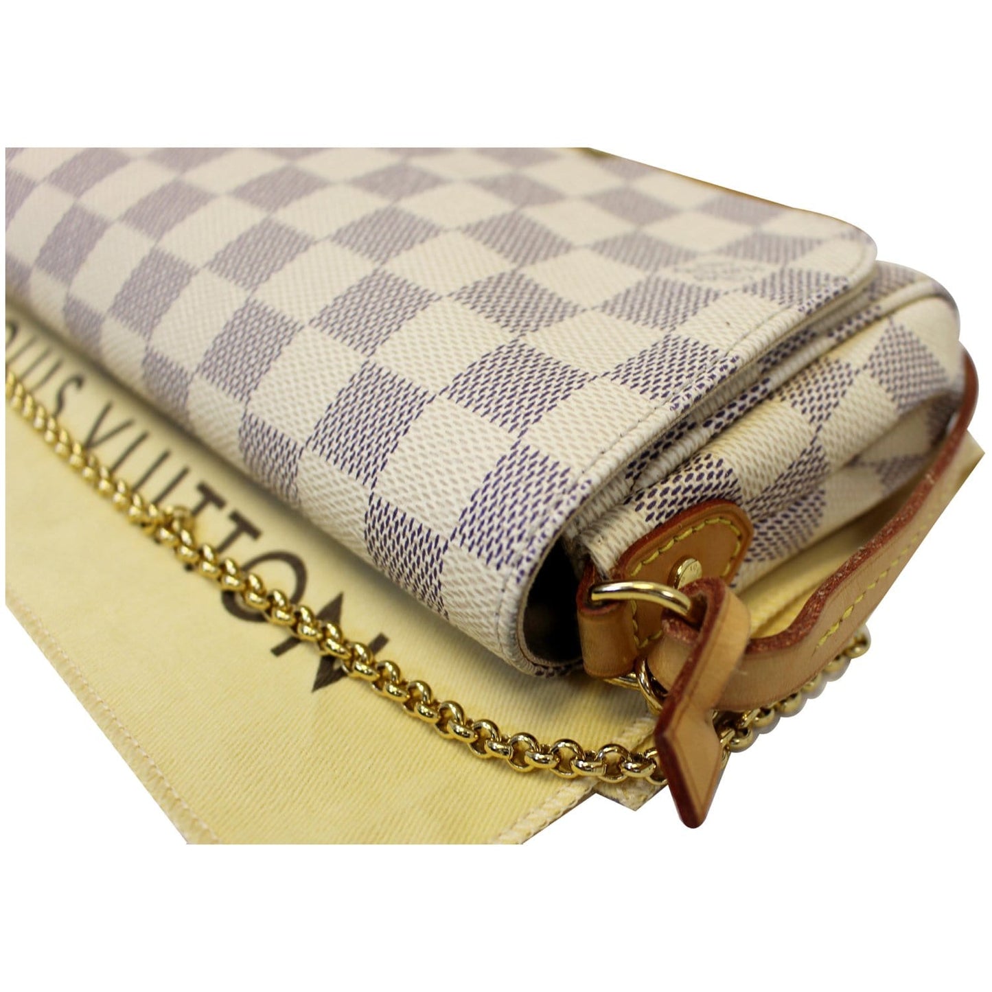 LOUIS VUITTON Favorite PM Damier Azur Crossbody Bag White