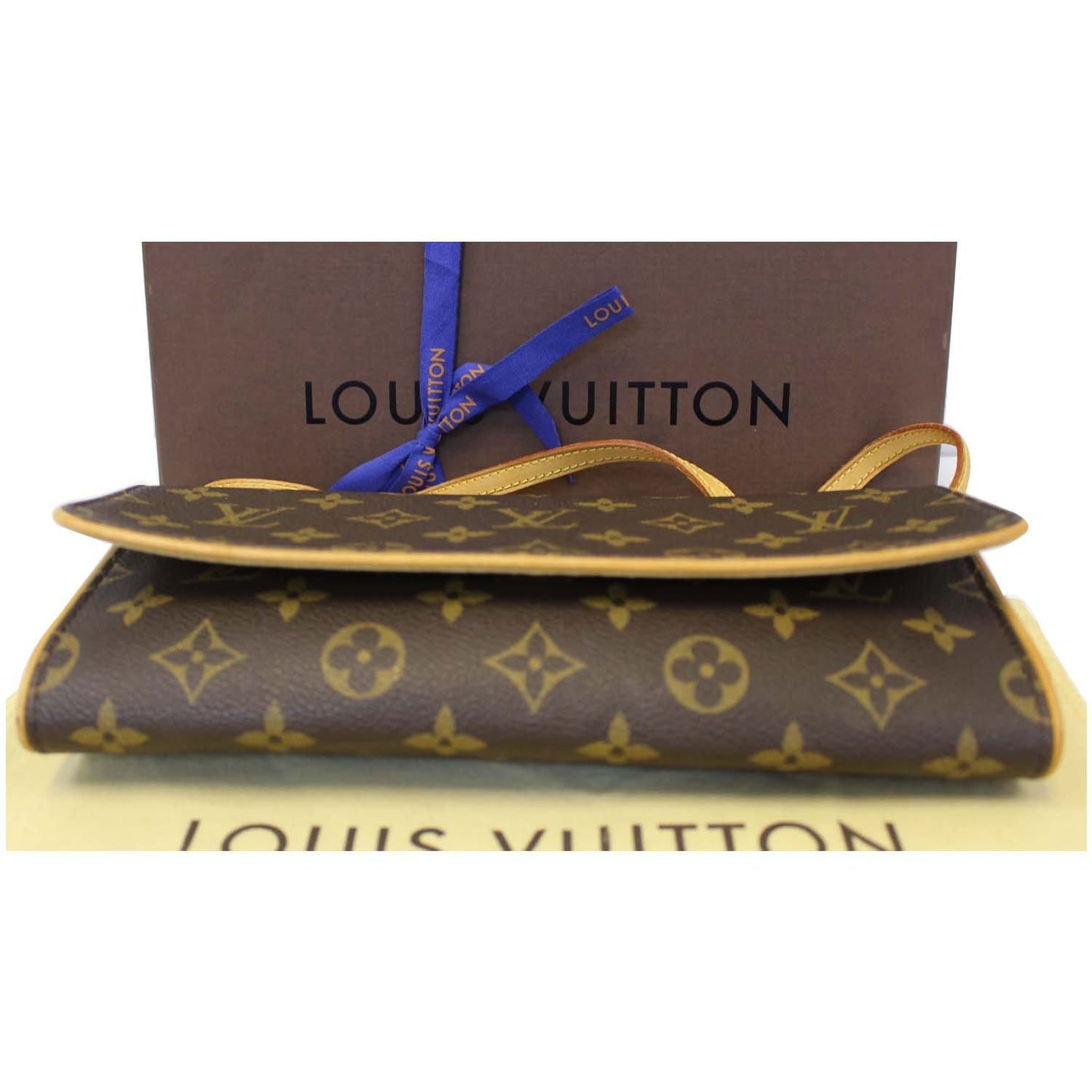 LOUIS VUITTON Pochette Twin GM Monogram Canvas Shoulder Bag Brown