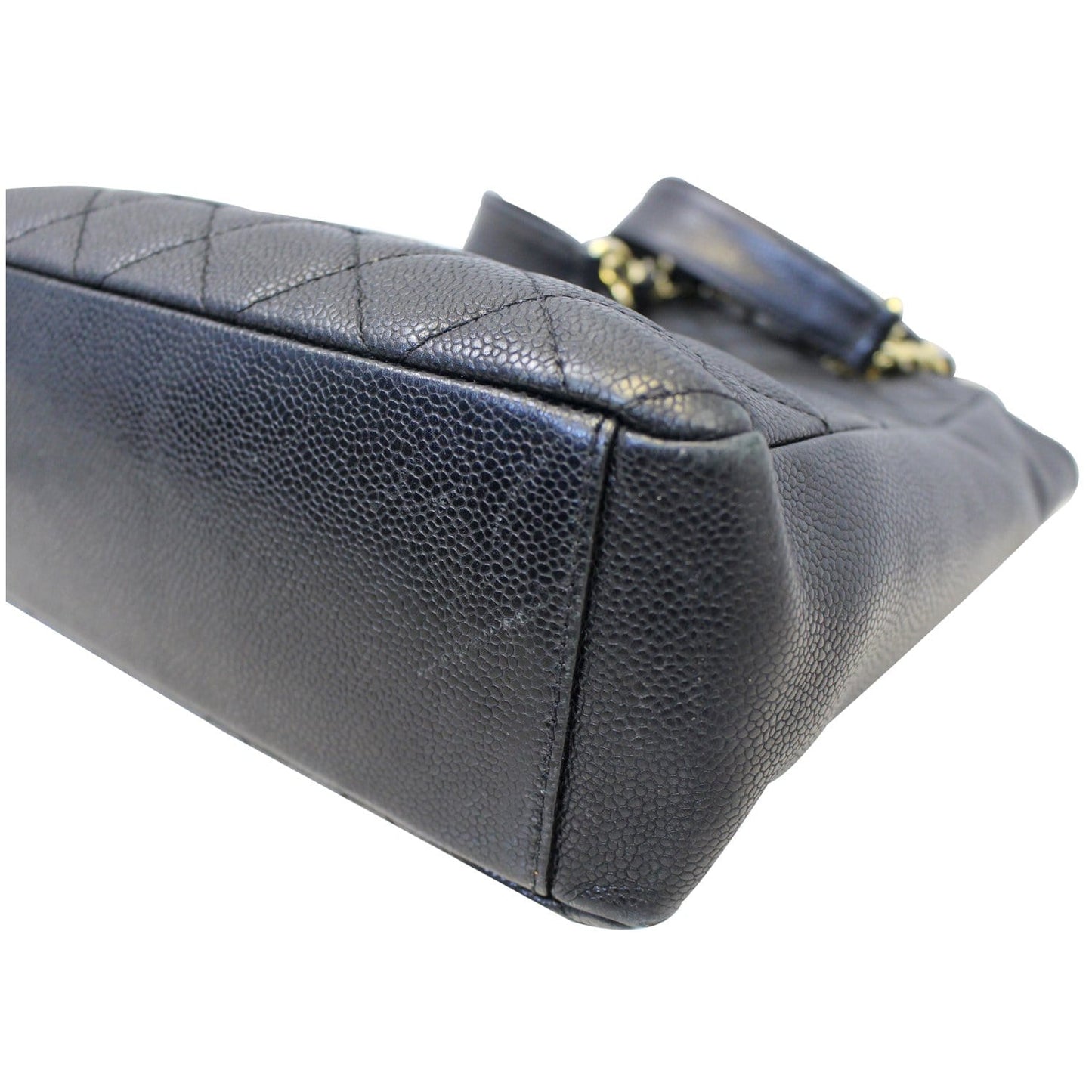 CHANEL PST Petit Shopping Caviar Leather Tote Bag Black
