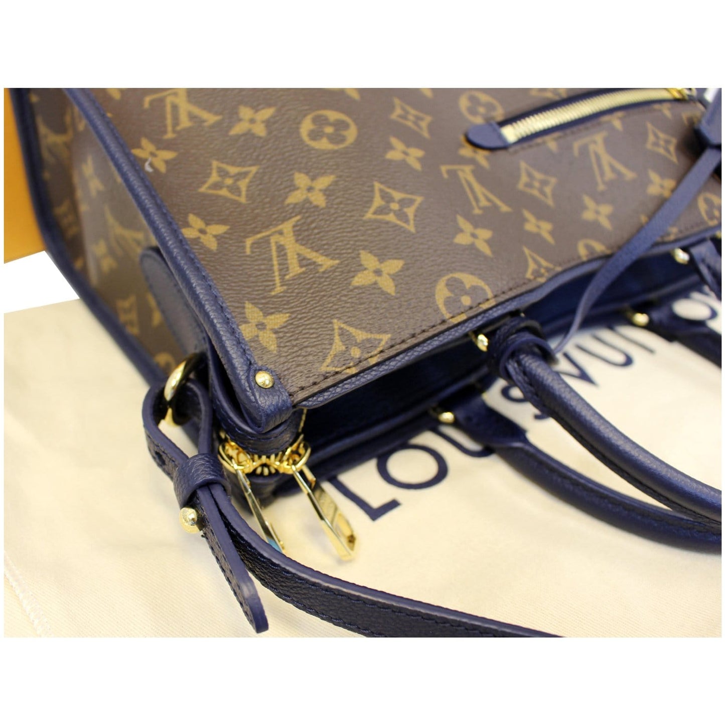 LOUIS VUITTON Popincourt PM Monogram Canvas Shoulder Bag Brown/Marine