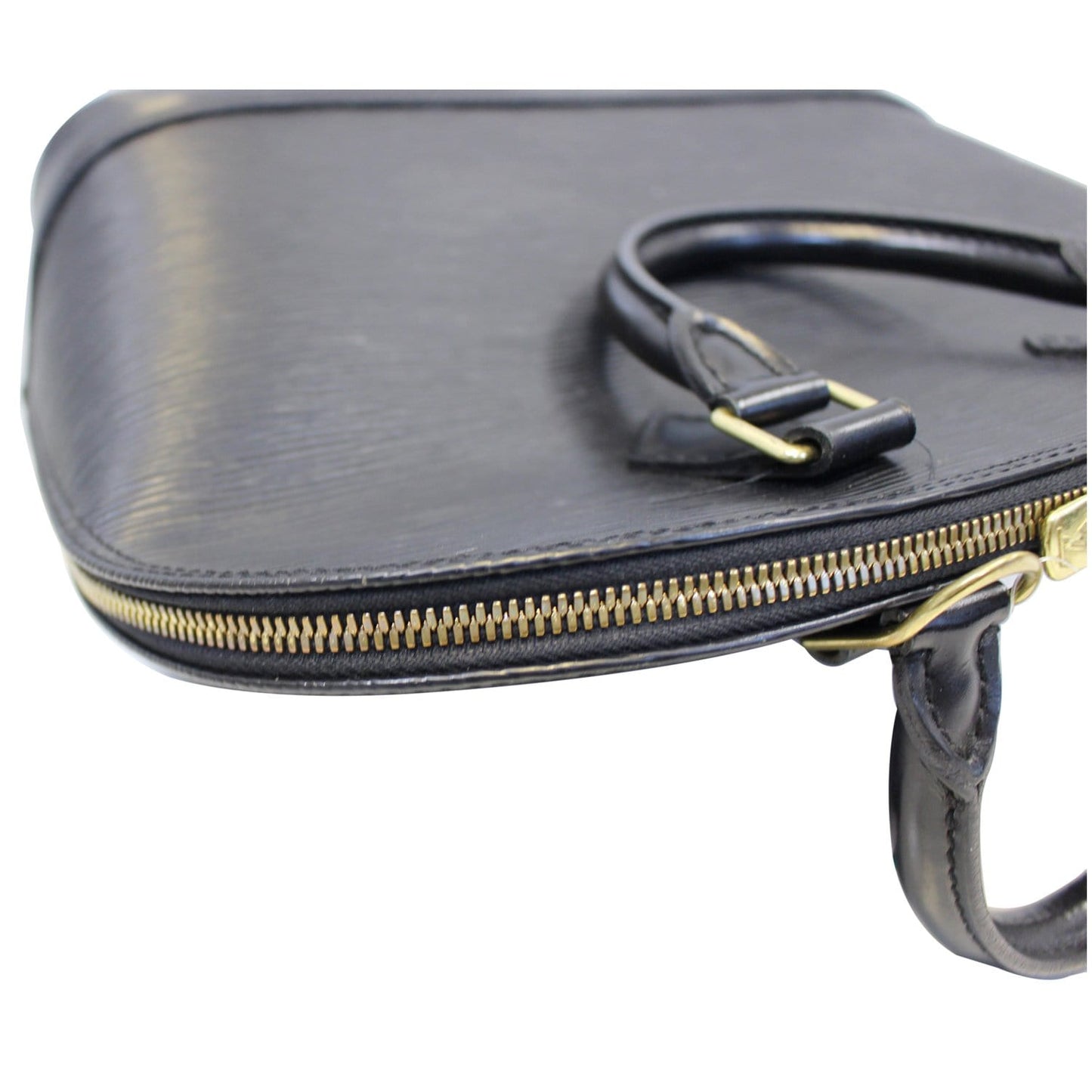 LOUIS VUITTON Alma PM Epi Leather Satchel Bag Black