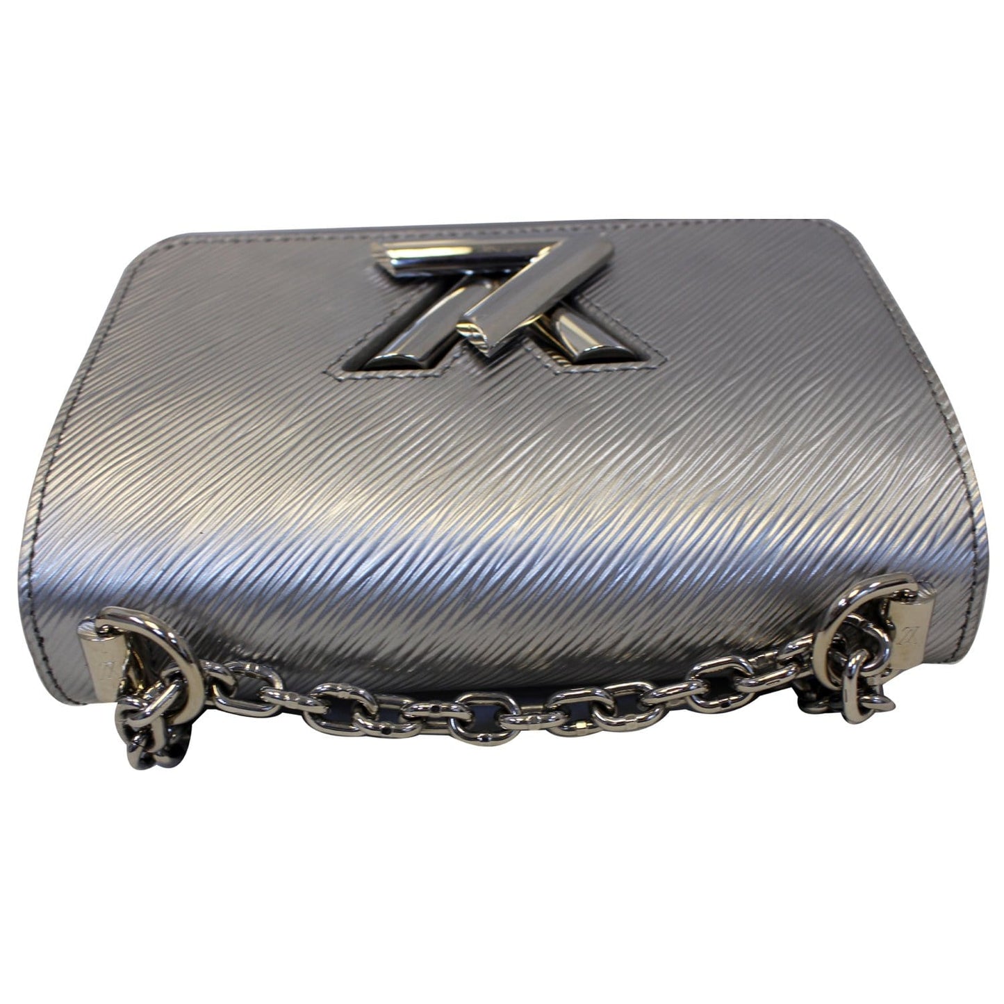 LOUIS VUITTON Twist PM Epi Leather Crossbody Bag Silver