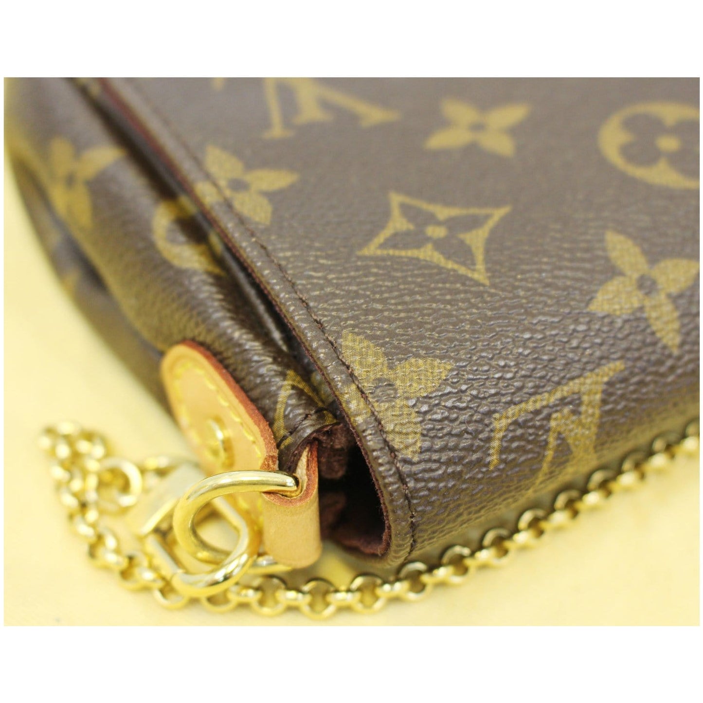 LOUIS VUITTON Favorite PM Monogram Canvas Crossbody Bag Brown