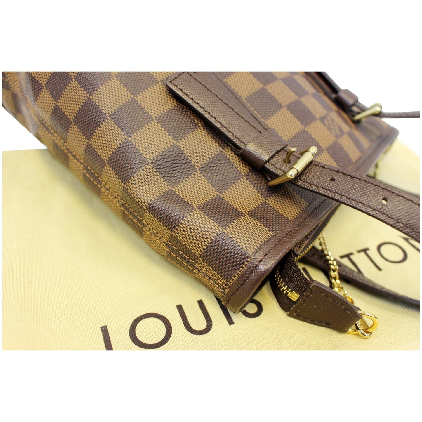 LOUIS VUITTON Marais Bucket Damier Ebene Shoulder Bag Brown