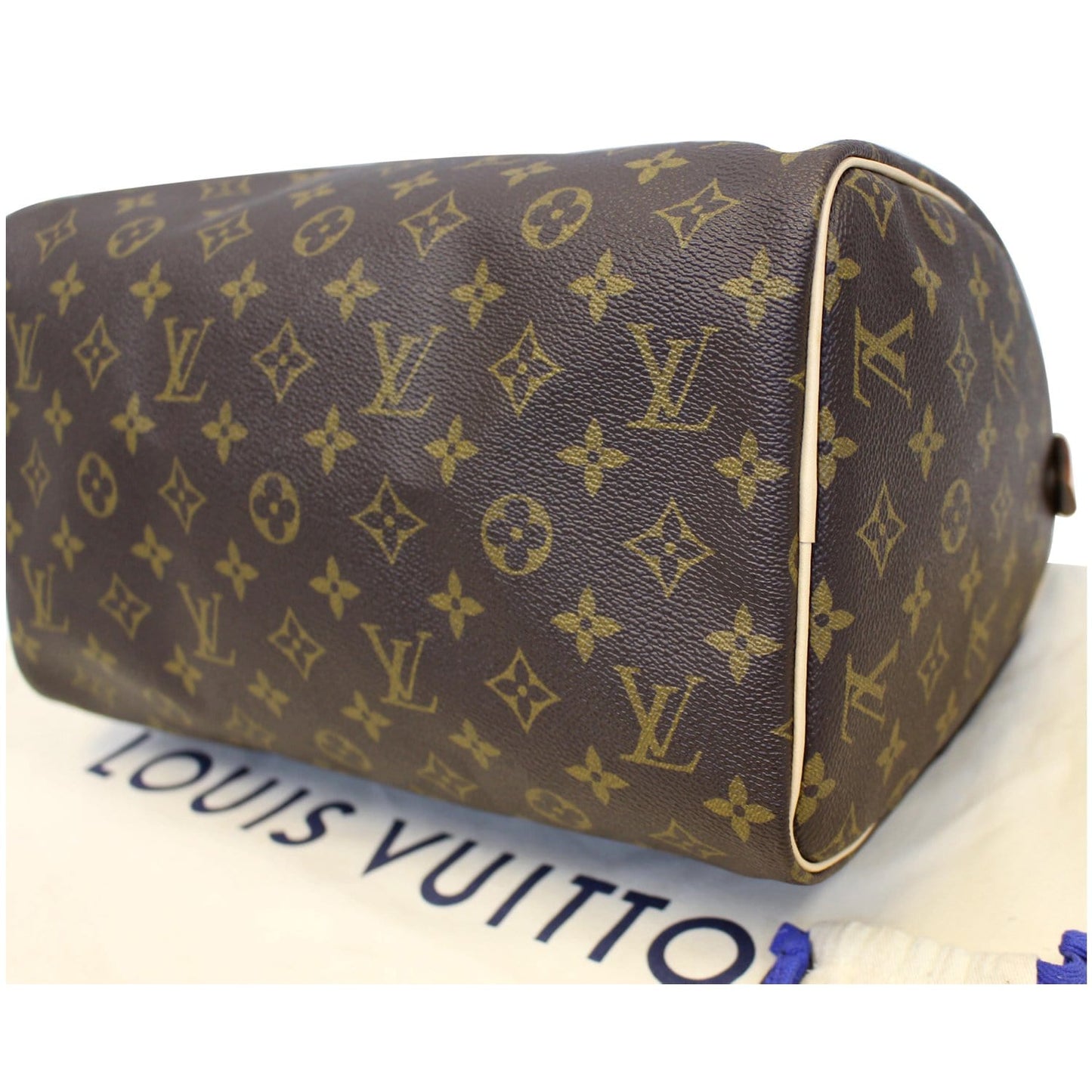LOUIS VUITTON Speedy 30 Monogram Canvas Satchel Handbag Brown
