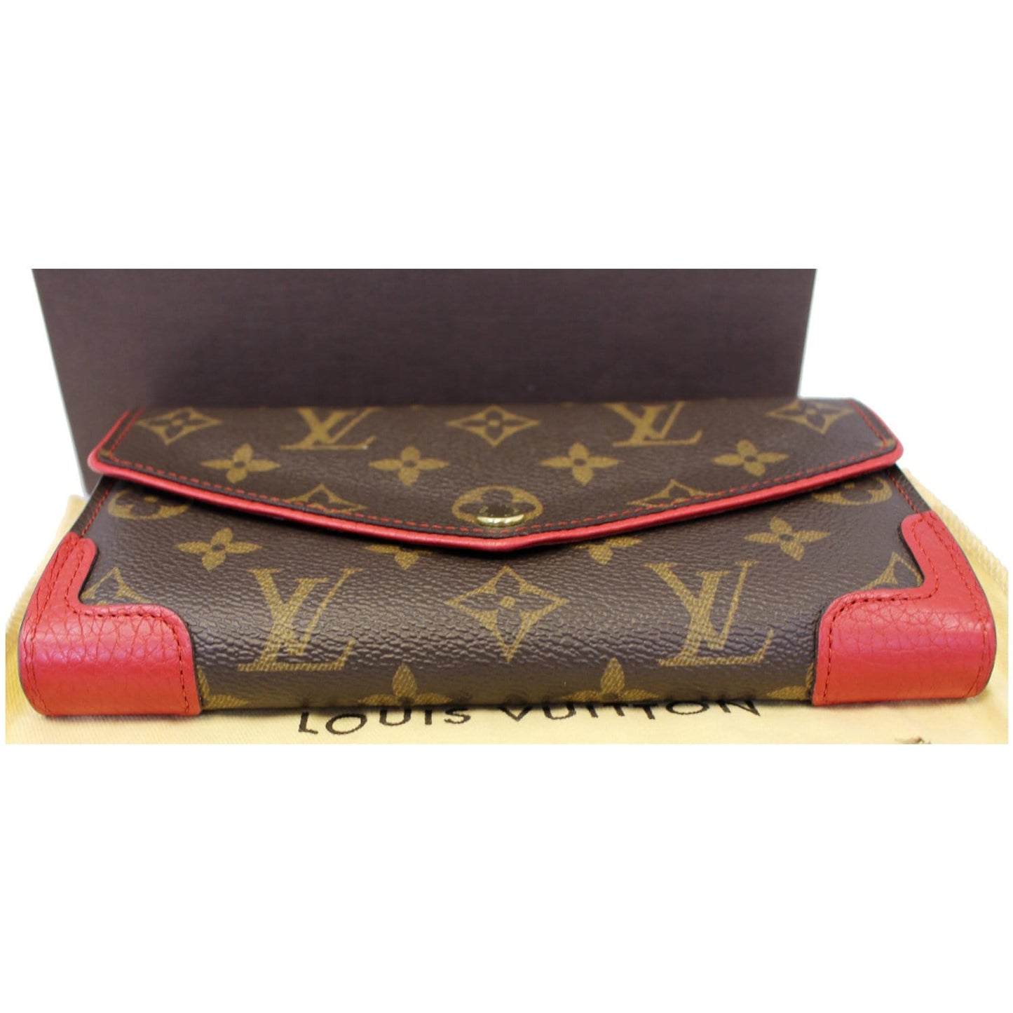 LOUIS VUITTON Sarah Retiro Monogram Canvas Wallet Brown/Cerise
