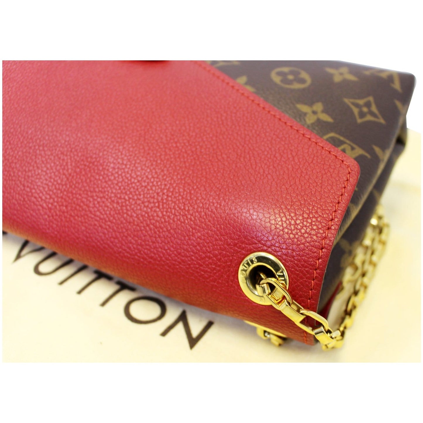 LOUIS VUITTON Monogram Canvas Pallas Chain Crossbody Bag Cherry