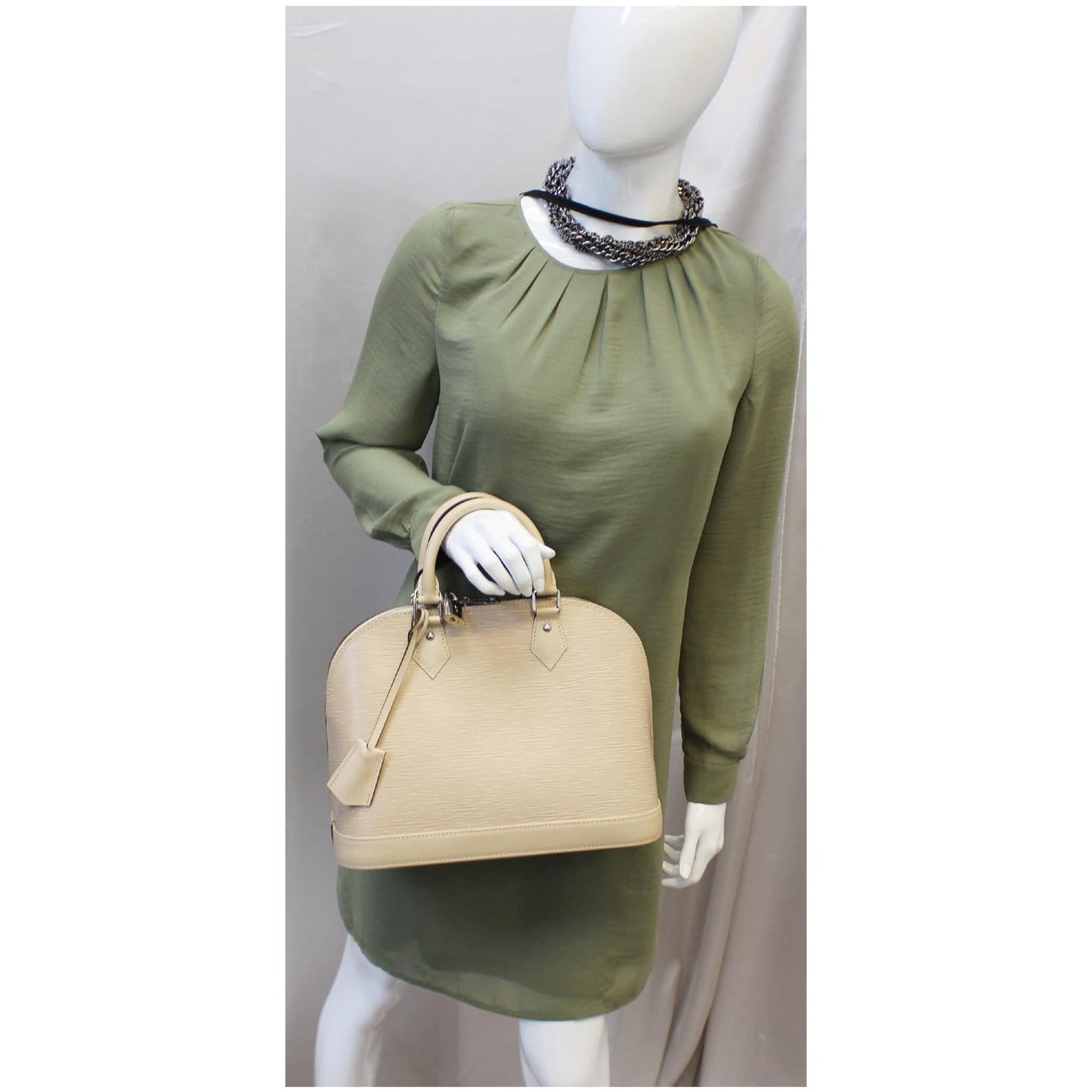 Louis Vuitton Alma Epi Leather Satchel Bag Beige - 25% OFF