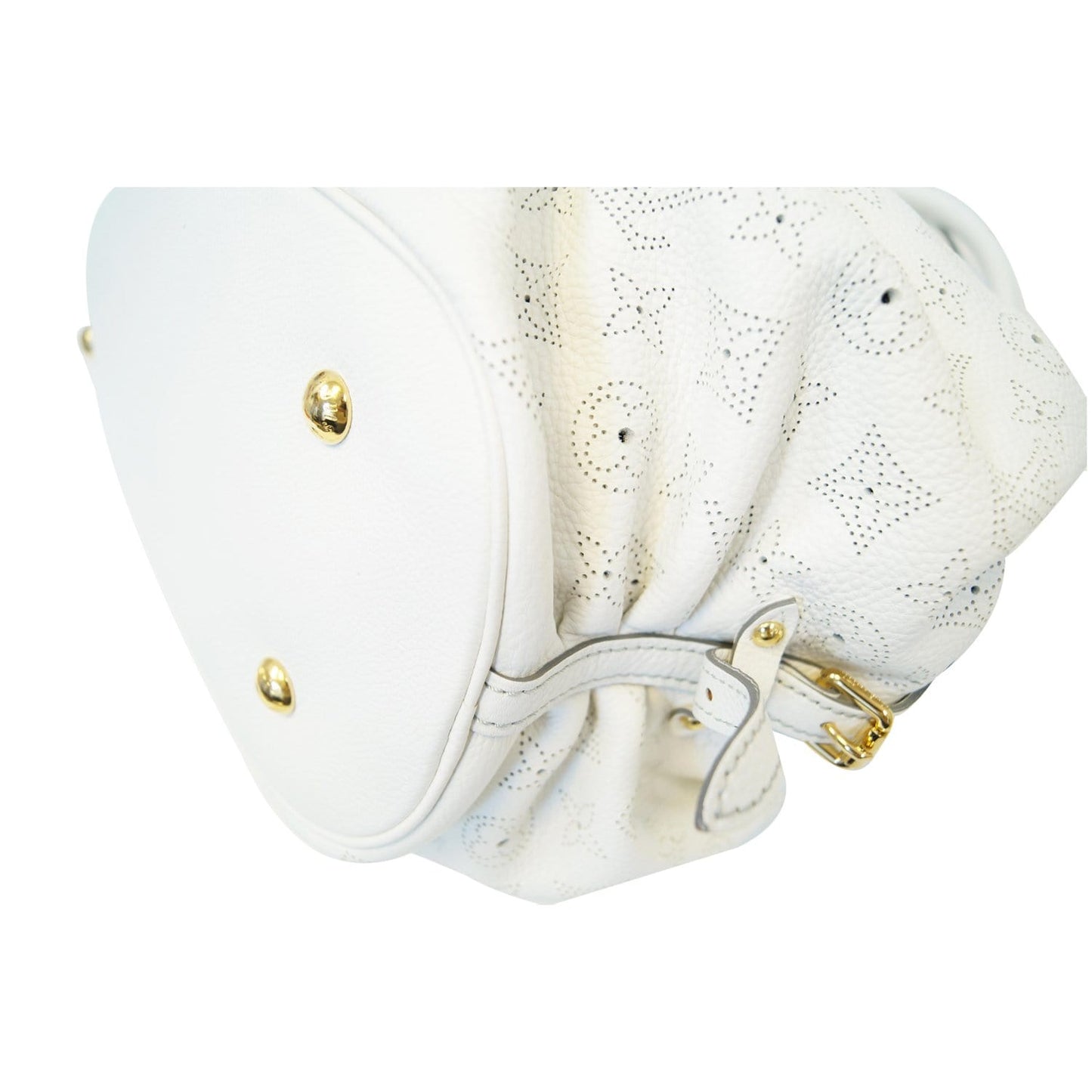 LOUIS VUITTON Mahina L Monogram Leather Shoulder Bag White