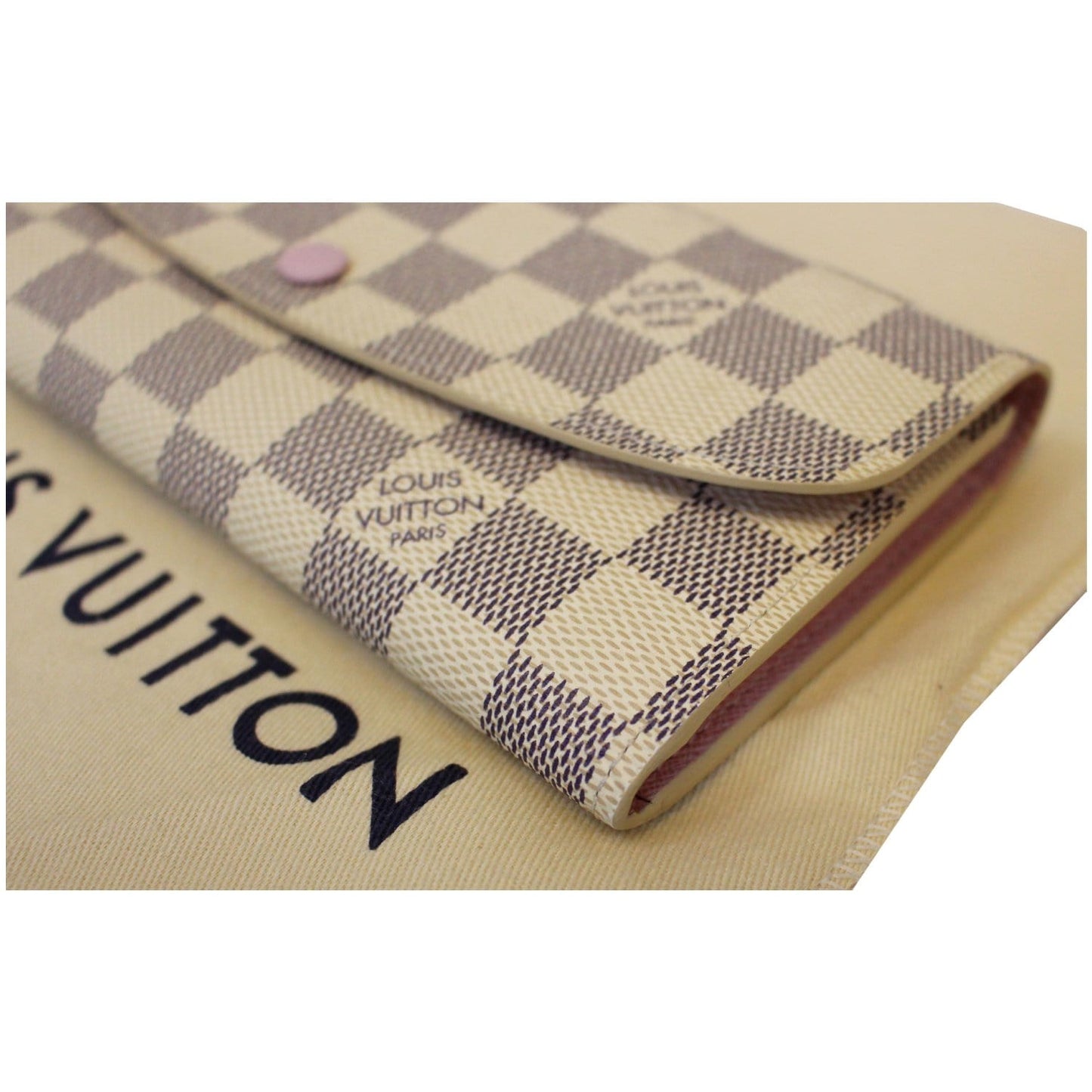 LOUIS VUITTON Emilie Damier Azur Wallet Rose Ballerine