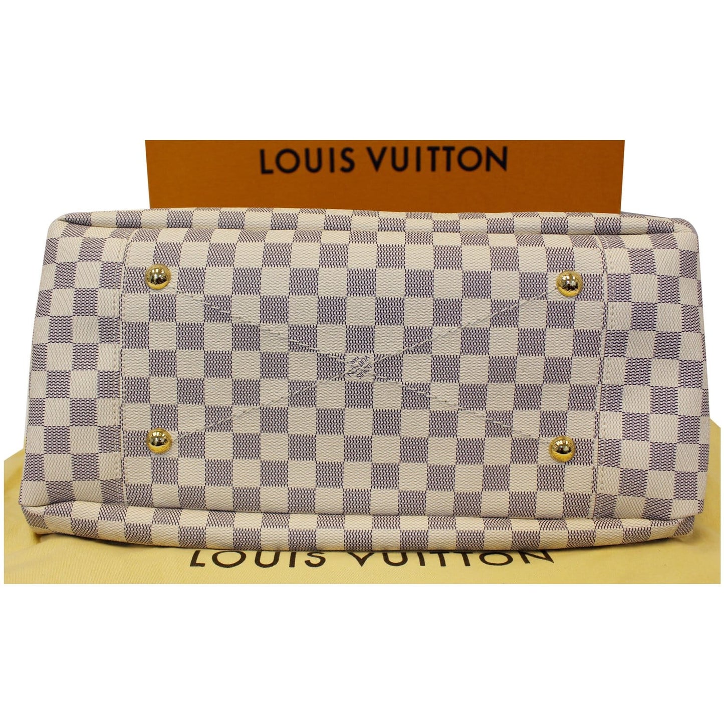 LOUIS VUITTON Artsy MM Damier Azur Shoulder Bag White