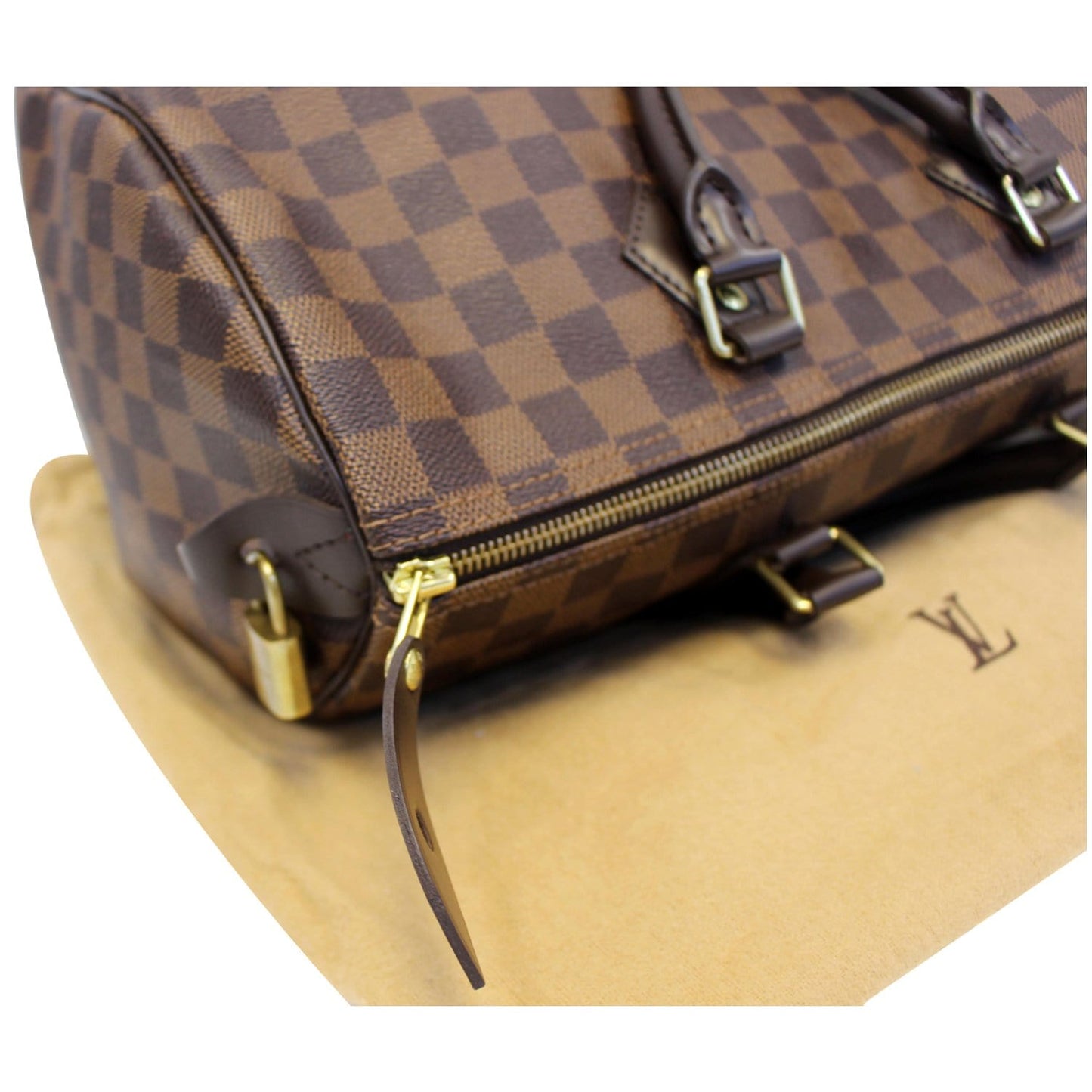 LOUIS VUITTON Speedy 30 Damier Ebene Satchel Bag Brown