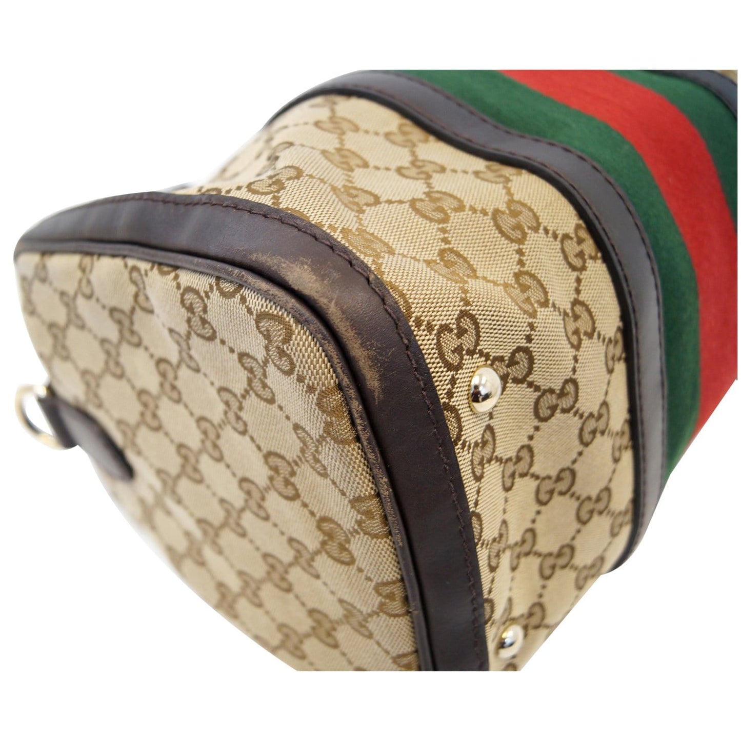 GUCCI Vintage Web Original GG Boston Bag Beige 247205