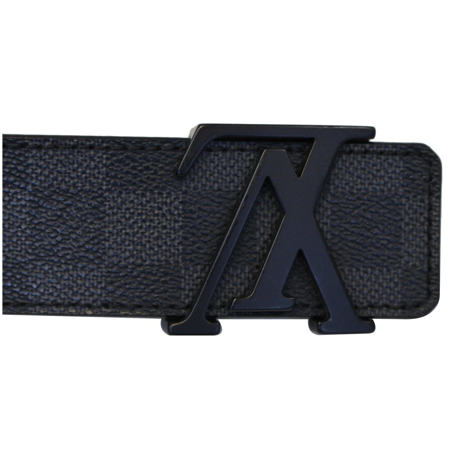 LOUIS VUITTON Damier Ebene LV Initials Belt Black