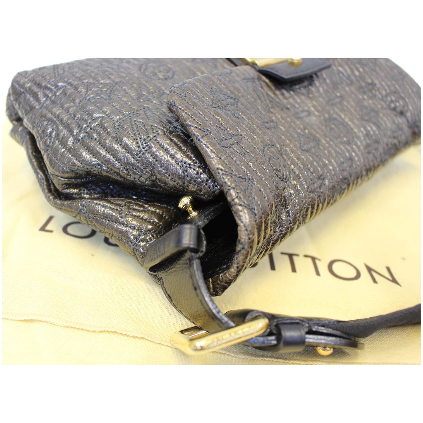 LOUIS VUITTON Motard Pochette Monogram Leather Shoulder Bag Black - Last Call