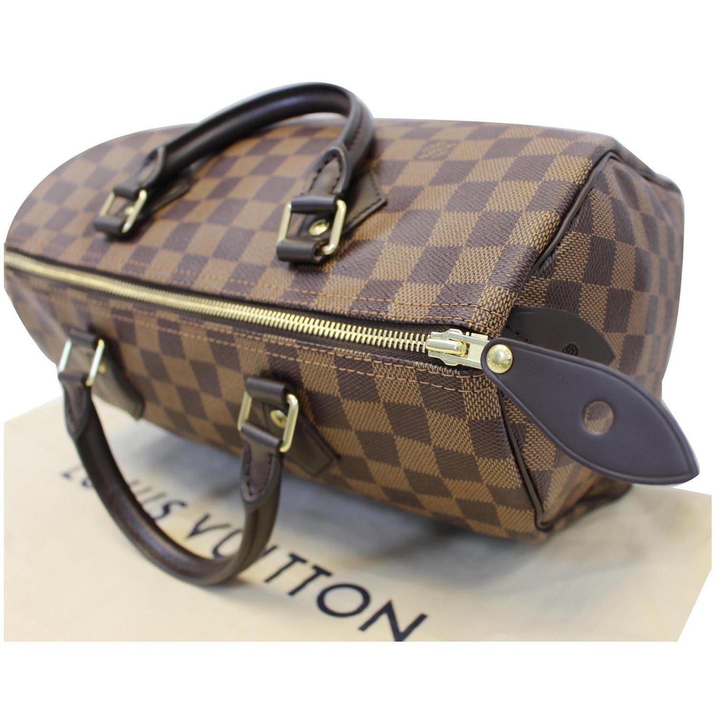 LOUIS VUITTON Speedy 30 Damier Ebene Satchel Bag Brown