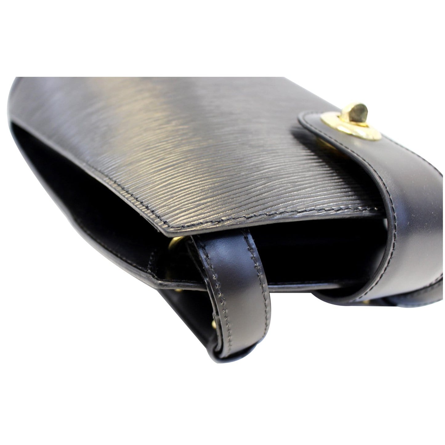 LOUIS VUITTON Cluny Epi Leather Shoulder Bag Black