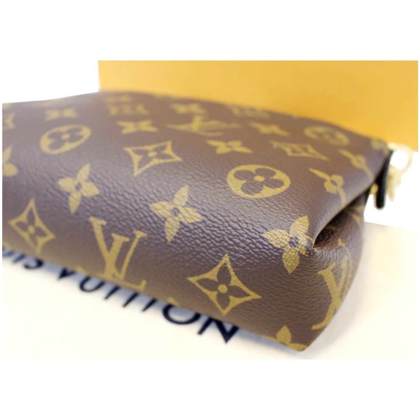 LOUIS VUITTON Pallas Monogram Canvas Clutch Crossbody Bag Brown/Black