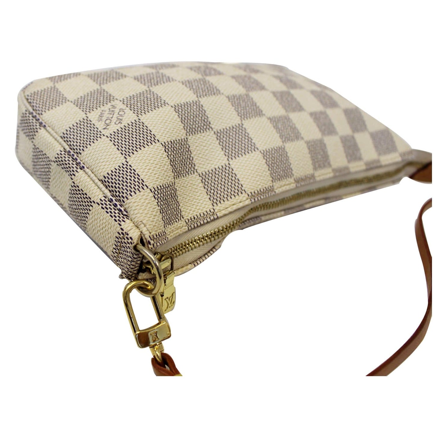 LOUIS VUITTON Pochette Accessoires Damier Azur Pouch White