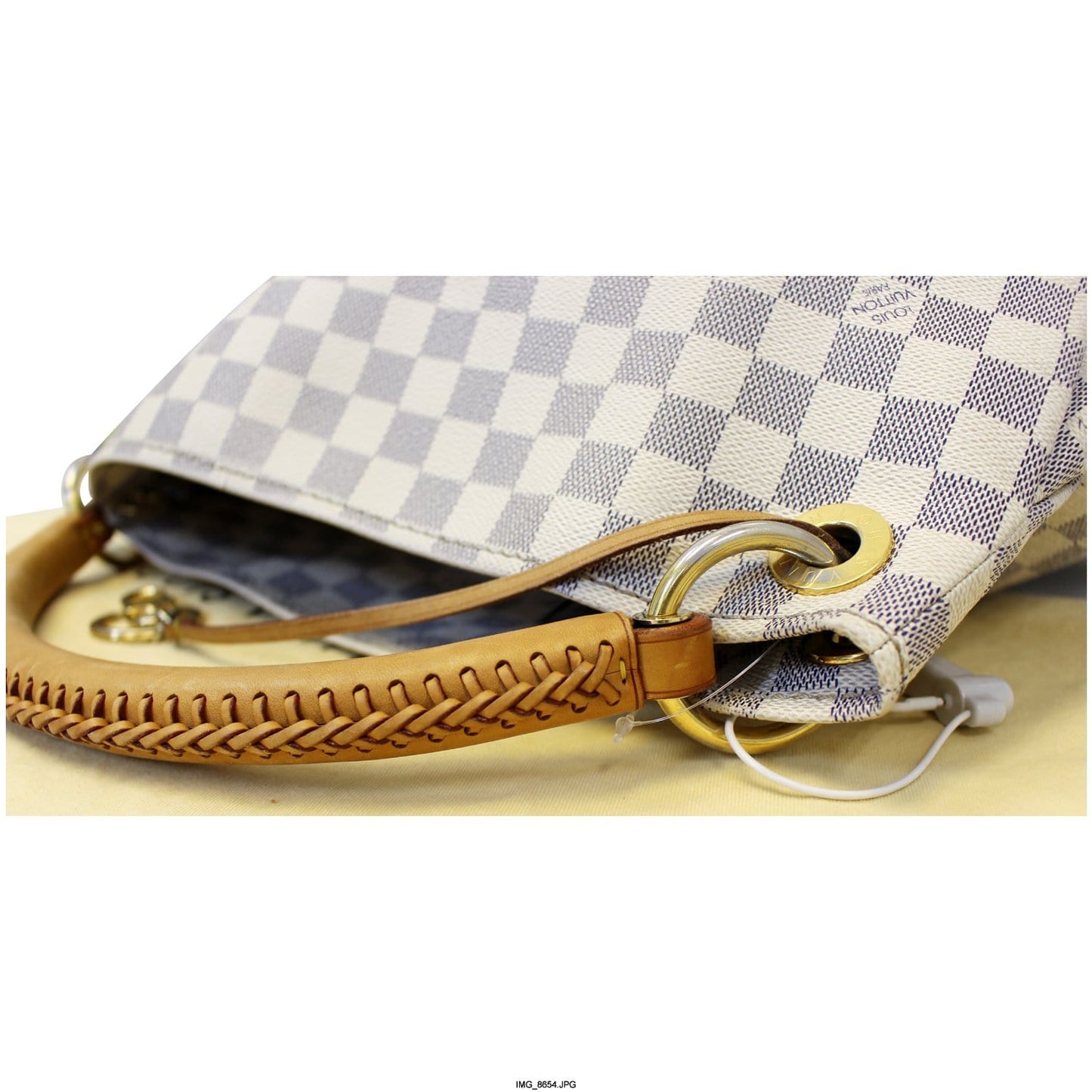 LOUIS VUITTON Artsy MM Damier Azur Shoulder Bag White