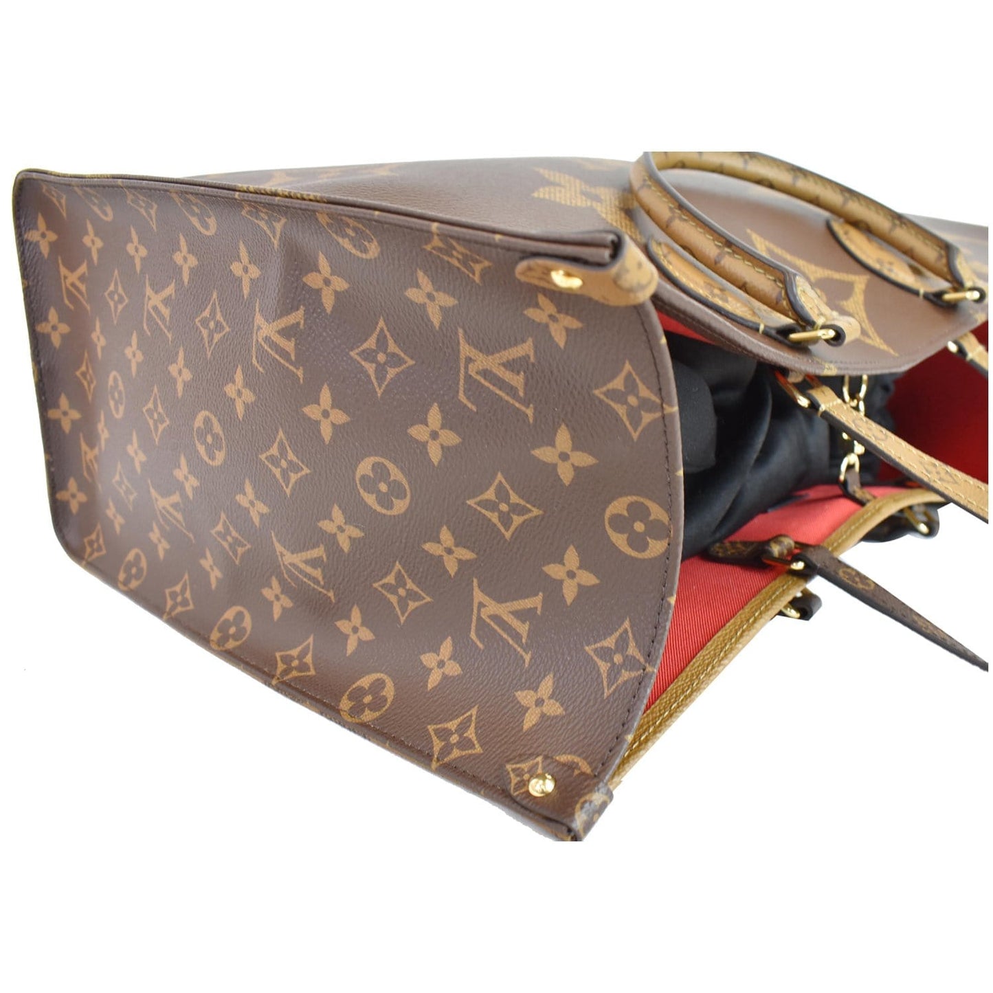 LOUIS VUITTON Onthego GM Reverse Monogram Giant Canvas Shoulder Bag Brown
