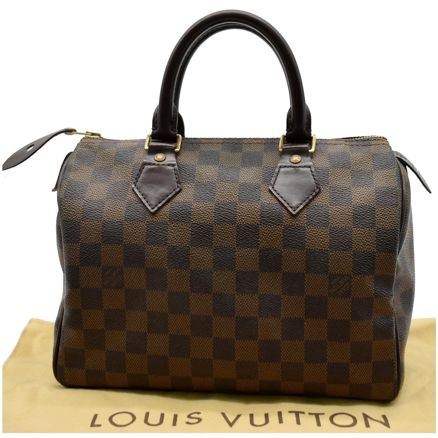 LOUIS VUITTON Speedy 25 Damier Ebene Satchel Bag Brown