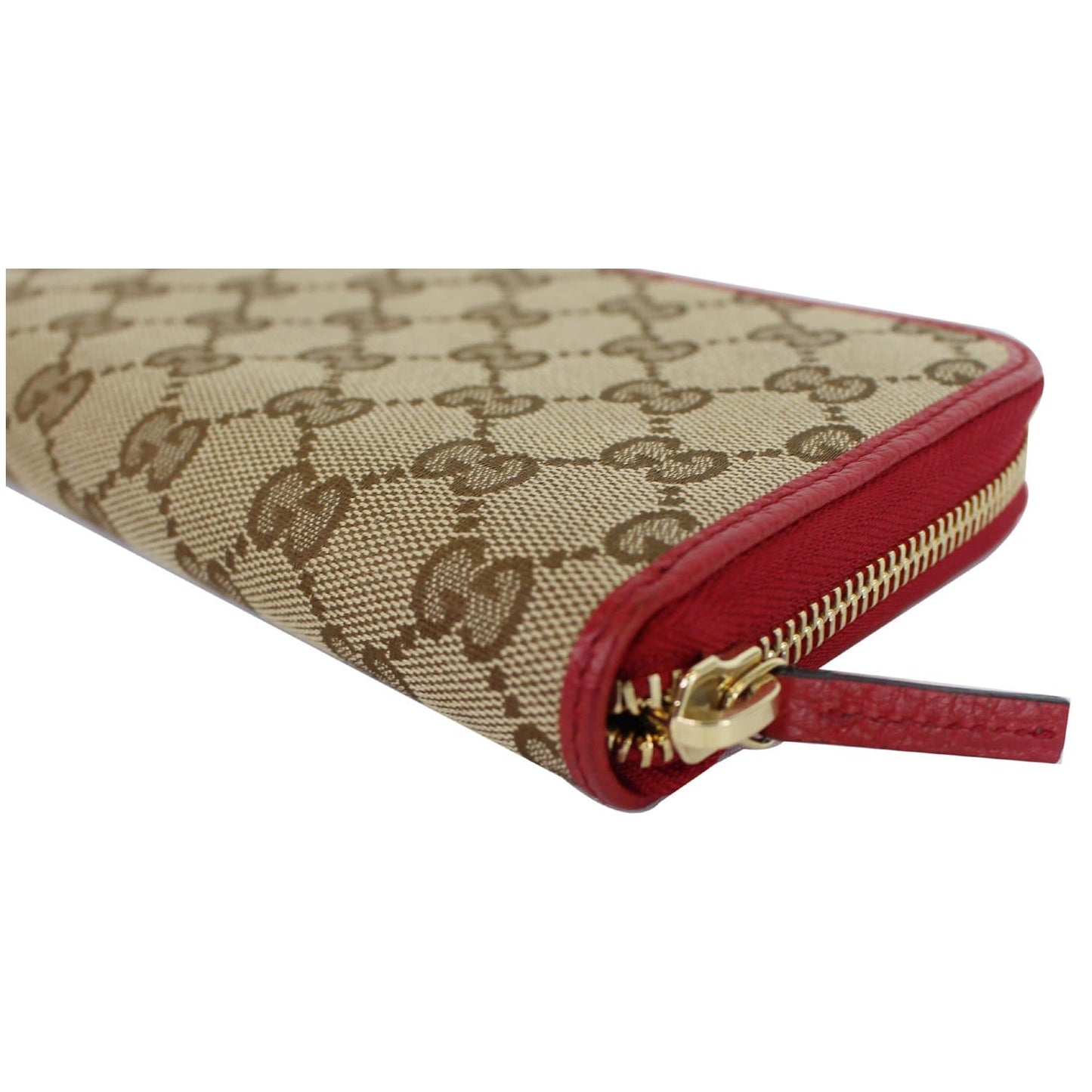 GUCCI GG Monogram Canvas Zippy Wallet Beige 363423