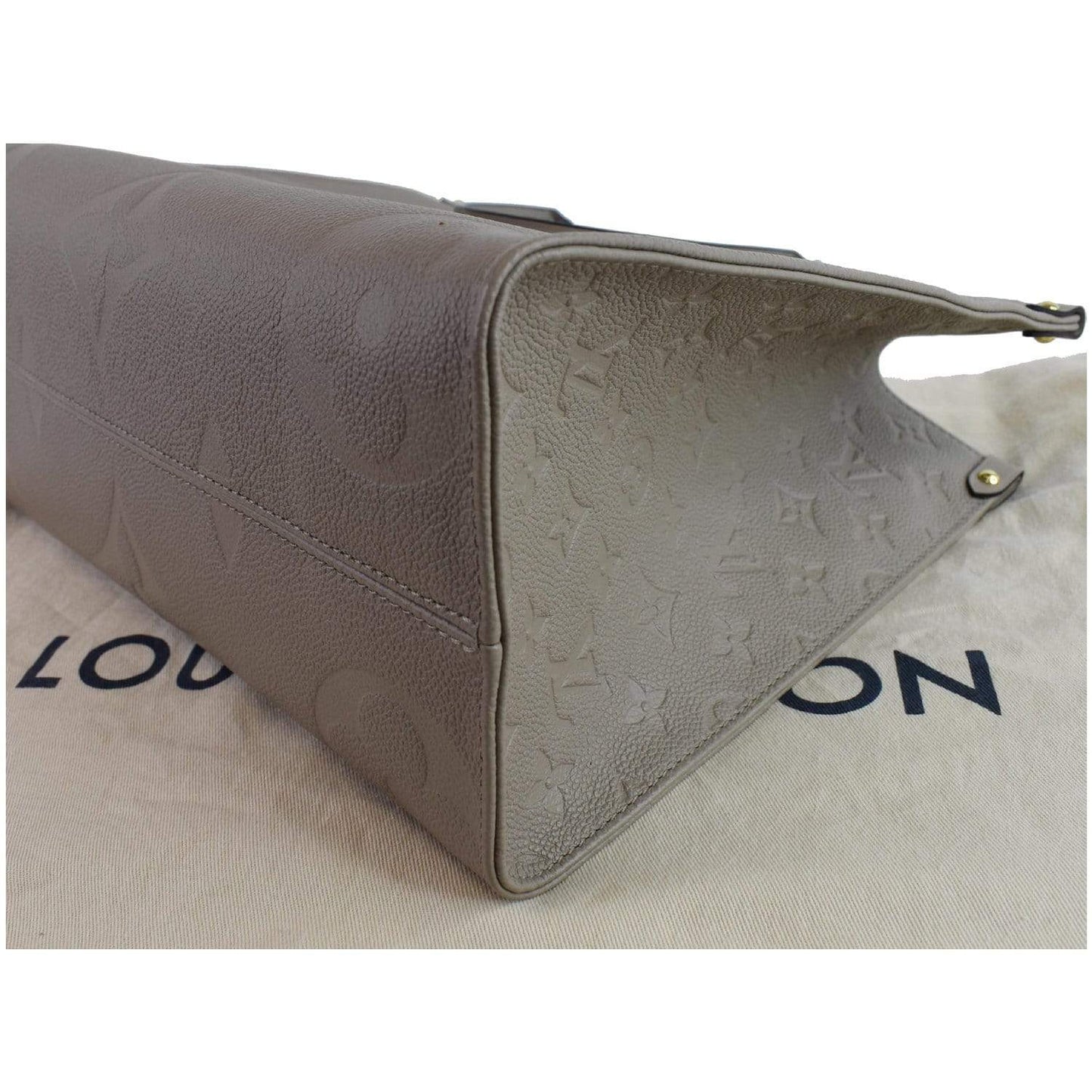 LOUIS VUITTON Onthego MM Monogram Empreinte Shoulder Bag Tourterelle - 15% OFF