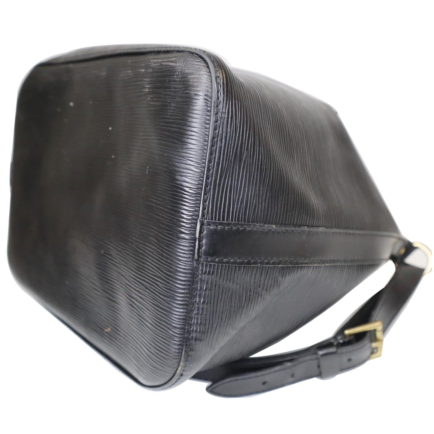 LOUIS VUITTON Petit Noe Epi Leather Shoulder Bag Black