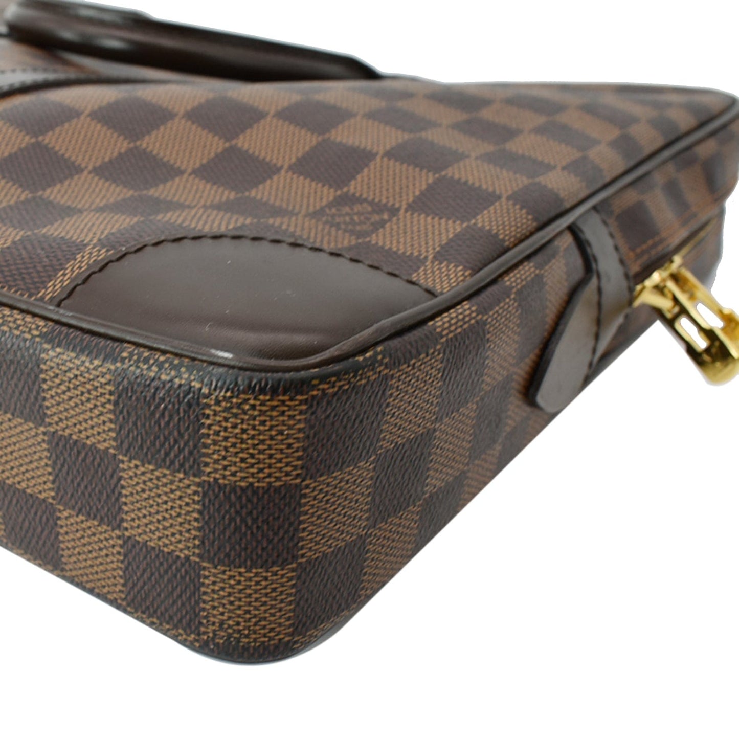 LOUIS VUITTON Porte Documents Voyage Damier Ebene Briefcase Bag Brown - Hot Deals