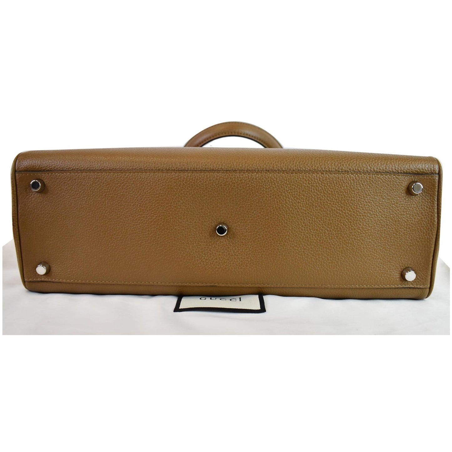 GUCCI Medium Zumi Grainy Leather Top Handle Bag Taupe 564714
