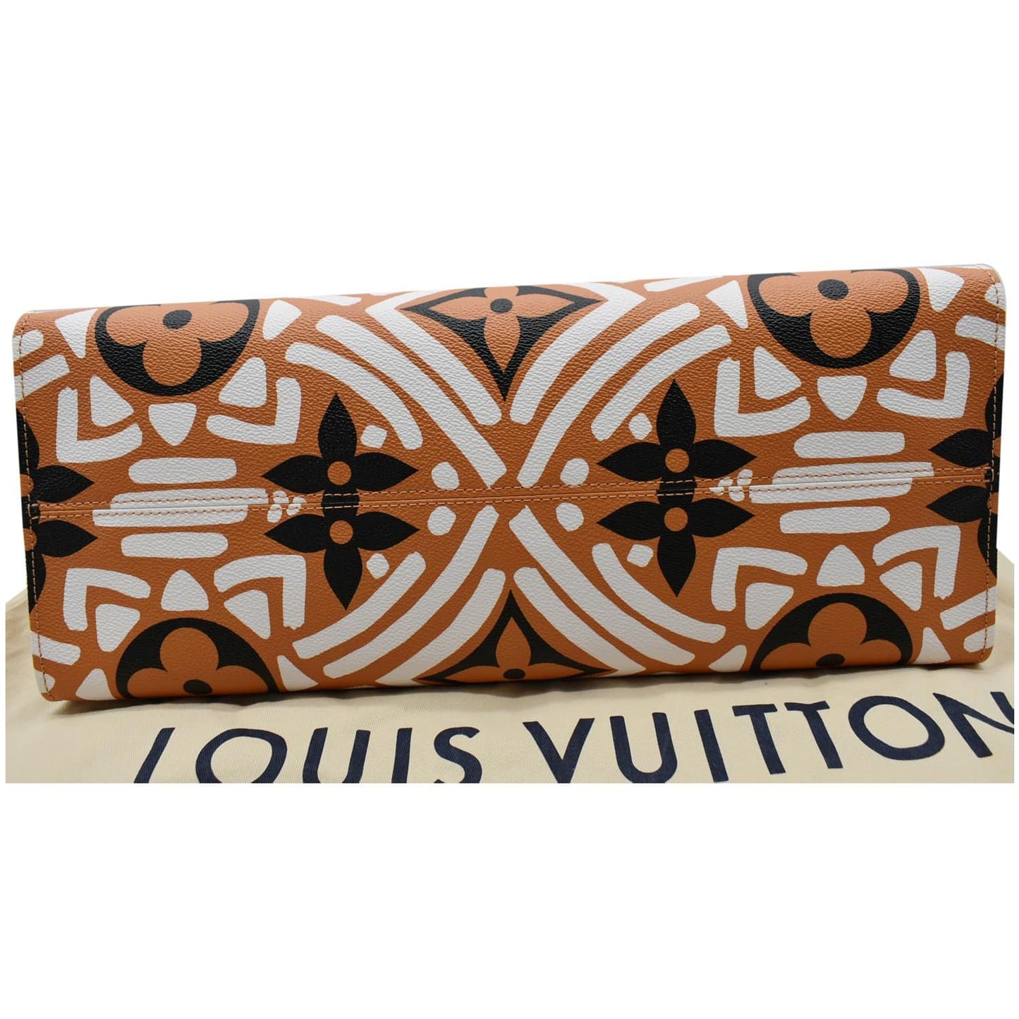 LOUIS VUITTON Onthego GM Crafty Monogram Giant Canvas Shoulder Bag Caramel
