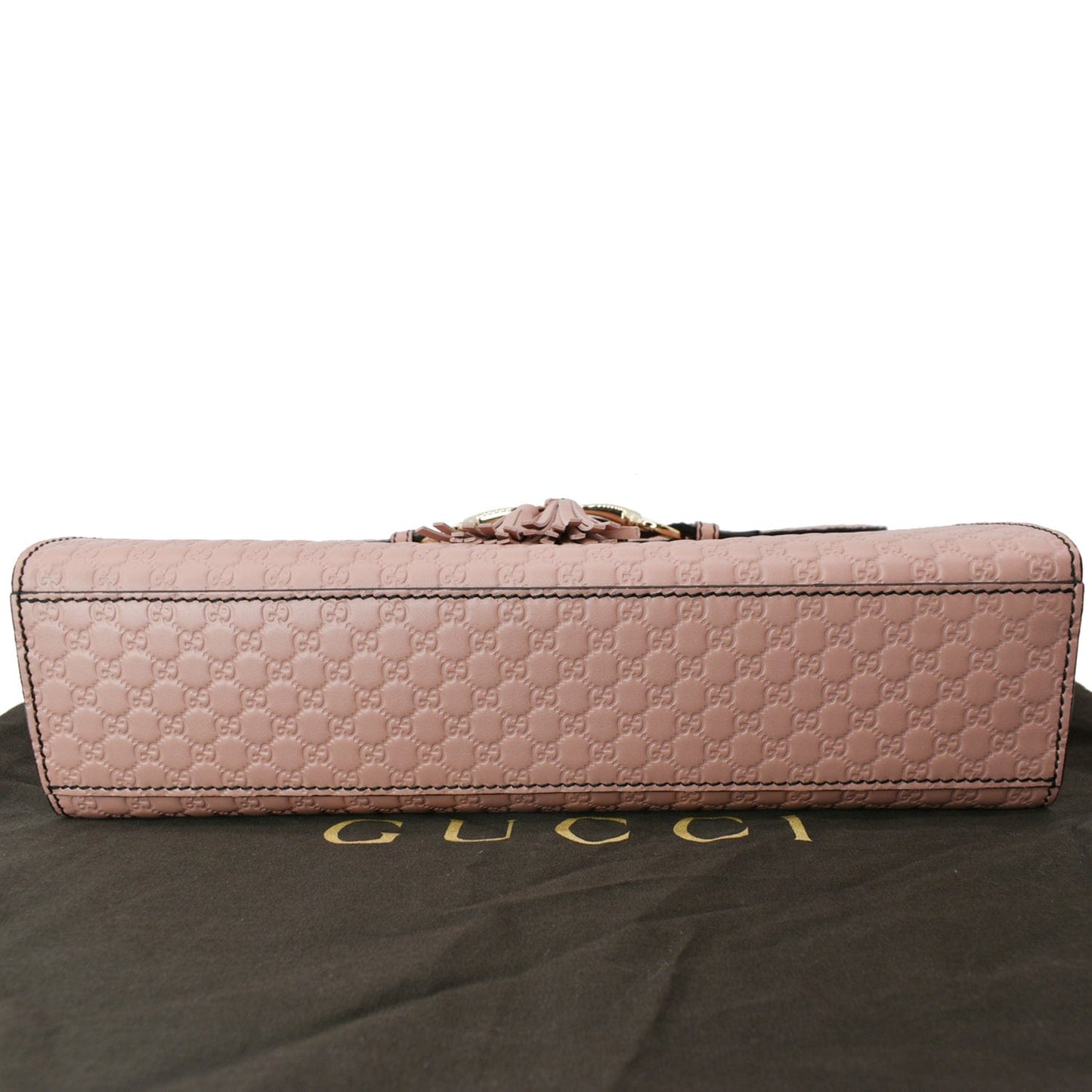 GUCCI Emily Medium GG Guccissima Leather Chain Shoulder Bag Light Pink 449635