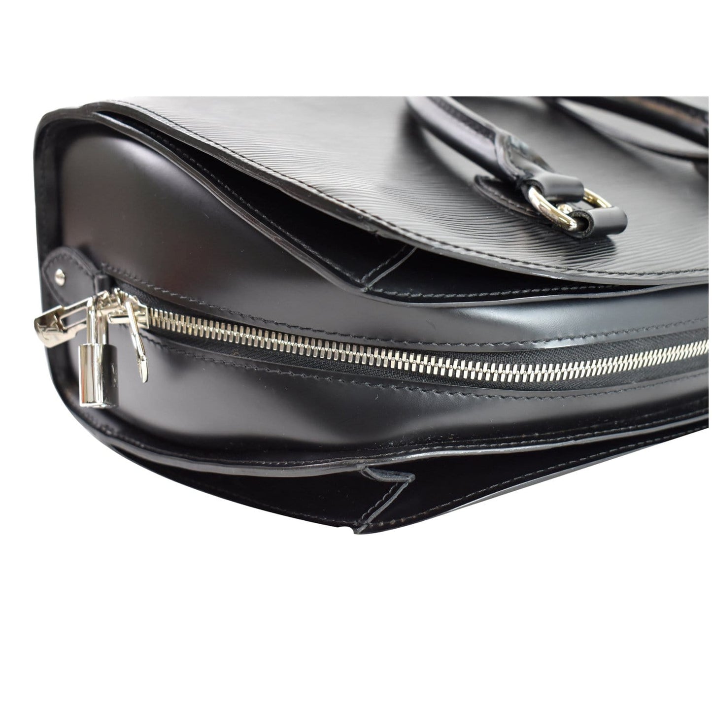LOUIS VUITTON Pont Neuf PM Epi Leather Satchel Bag Black