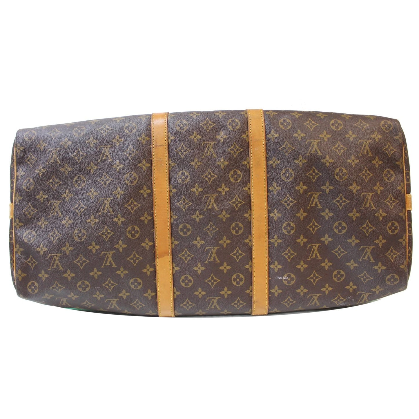 LOUIS VUITTON Keepall 60 Bandouliere Monogram Canvas Travel Bag Brown