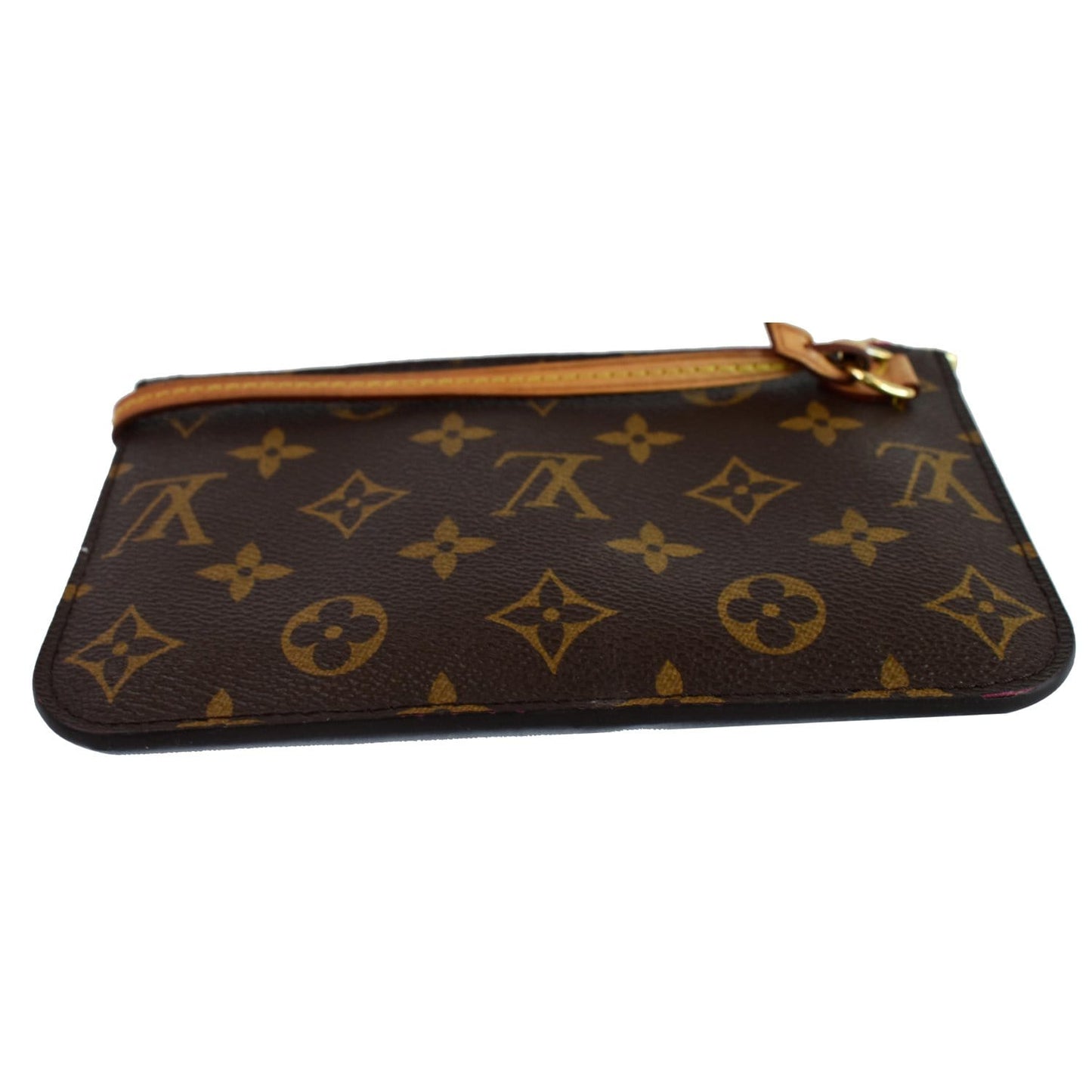 LOUIS VUITTON Pochette Wristlet Pouch Monogram Canvas Neverfull PM Brown