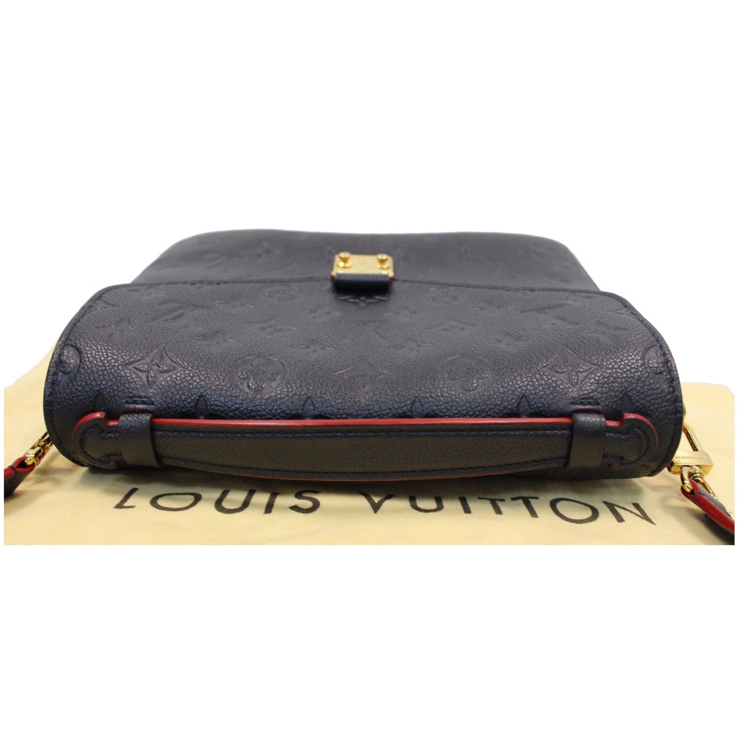 LOUIS VUITTON Metis Pochette Empreinte Leather Crossbody Bag Blue