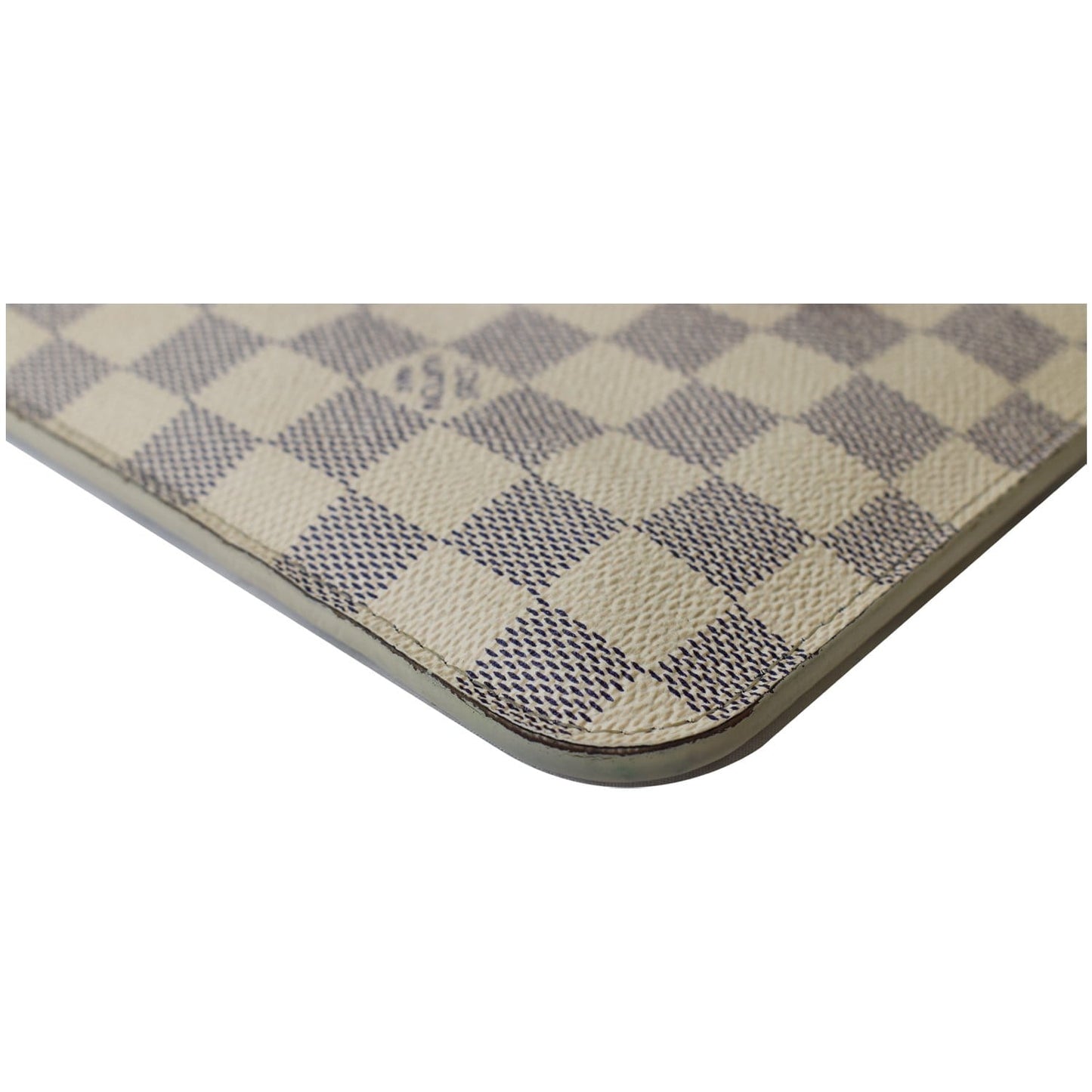 LOUIS VUITTON Pochette Wristlet Pouch Damier Azur Neverfull MM White