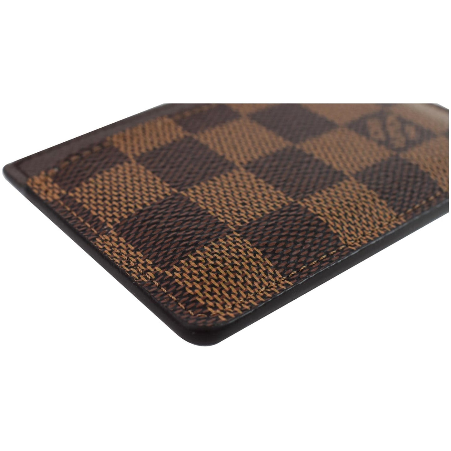 LOUIS VUITTON Card Holder Damier Ebene Brown