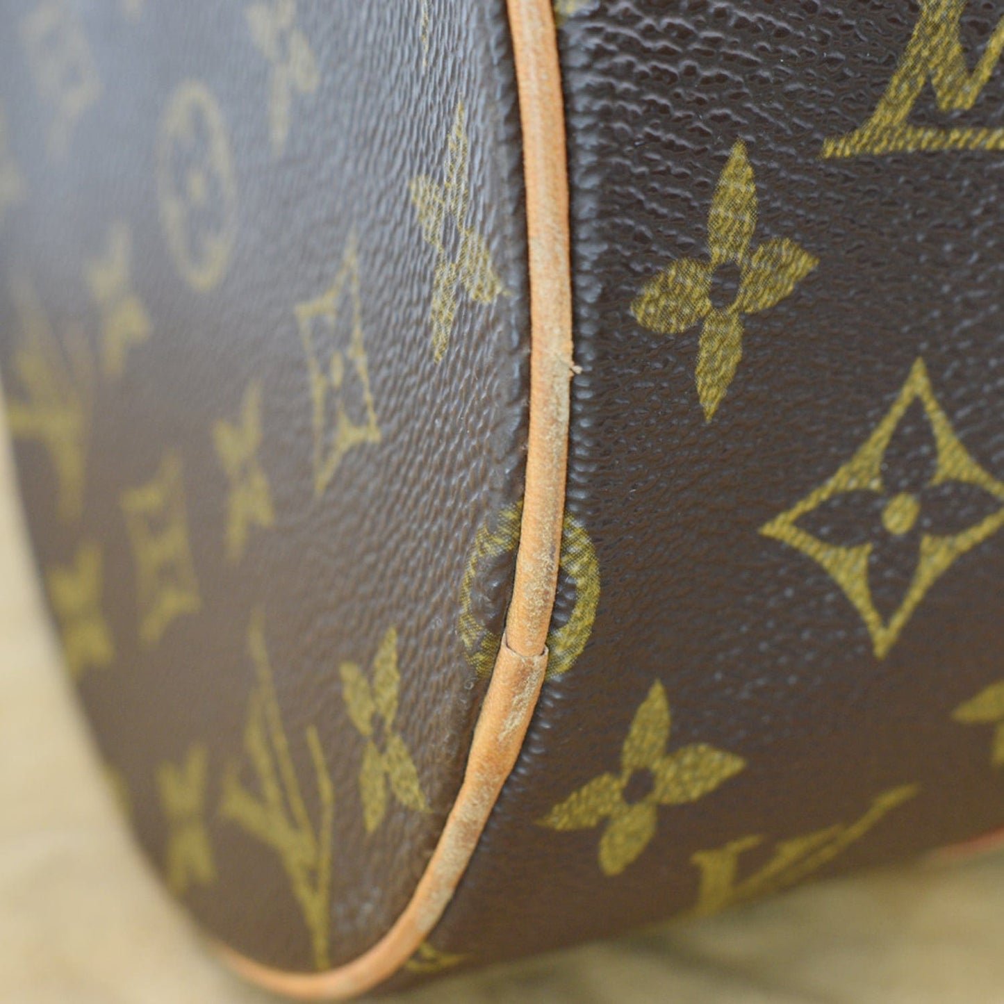 LOUIS VUITTON Papillon 30 Monogram Canvas Satchel Bag Brown
