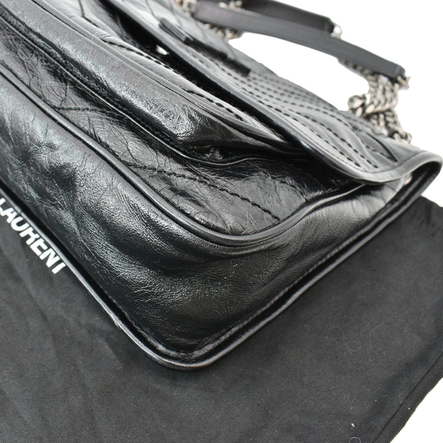 YVES SAINT LAURENT Niki Medium Leather Crossbody Bag Black - New Year Deals