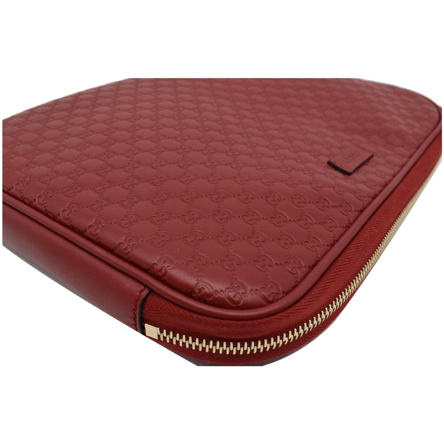 GUCCI Microguccissima Leather Clutch Bag Red 607726