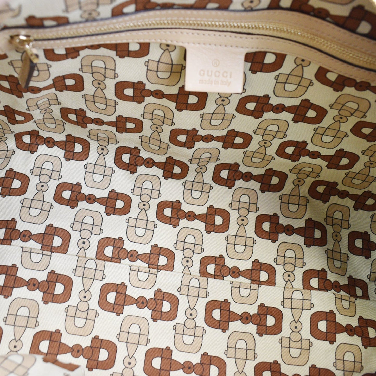 GUCCI Small Britt Guccissima Leather Satchel Bag Beige 170010